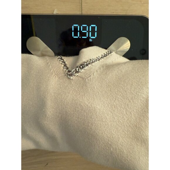 GREY Jason Wu Chain Trim V-Neck Sweater Beige S Minimalist Quiet Luxury Knit - Picture 11 of 11